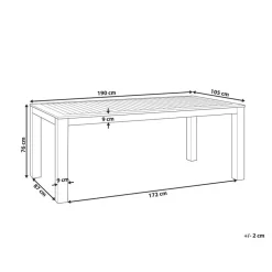 Beliani MONSANO - Tuintafel - Lichthout - 105 x 190 cm - Eucalyptushout