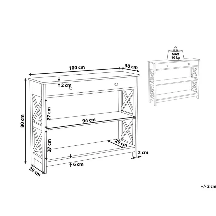 Beliani MONTGOMERY - Consoletafel - Wit - MDF