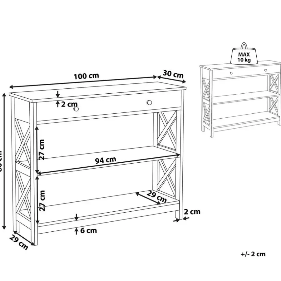Beliani MONTGOMERY - Consoletafel - Wit - MDF