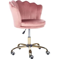 Beliani MONTICELLO - Bureaustoel - Roze - Fluweel