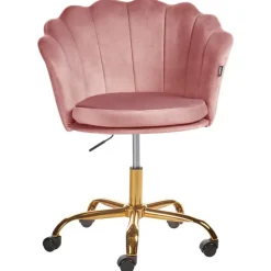 Beliani MONTICELLO - Bureaustoel - Roze - Fluweel