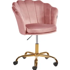 Beliani MONTICELLO - Bureaustoel - Roze - Fluweel