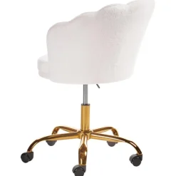 Bureaustoelen|Bureaustoelen-Beliani MONTICELLO - Bureaustoel - Wit - Bouclé