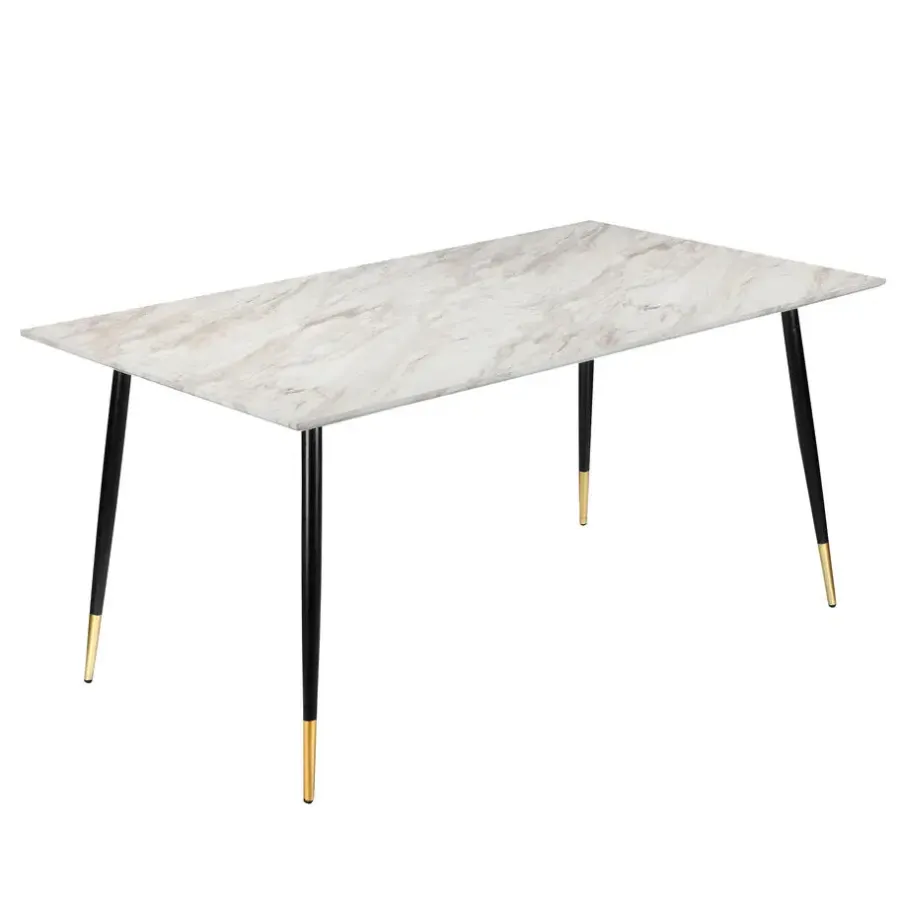 Loft24 Monza - Eettafel 120x80 cm 6 zitplaatsen wit marmer look