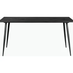 Rechthoekige Eettafels-Loft24 Monza - Eettafel 160x90 cm 6 zitplaatsen zwart hout look