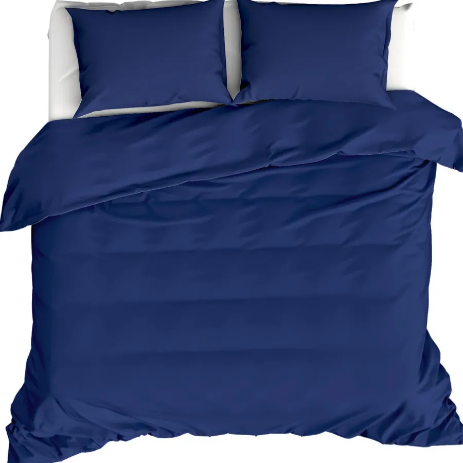 Moodit Dekbedovertrek Basil Navy Blue - Tweepersoons - 200 x 220 cm - Katoen