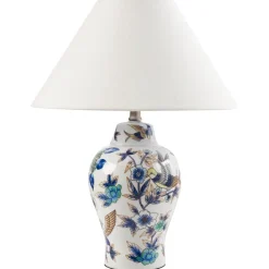 Tafellampen-Leen Bakker MORACA - Tafellamp - Wit/Blauw - Porselein/Linnen