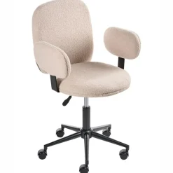 Bureaustoelen|Bureaustoelen-Leen Bakker MORAGA - Bureaustoel - Beige - Bouclé