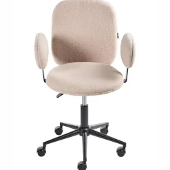 Bureaustoelen|Bureaustoelen-Leen Bakker MORAGA - Bureaustoel - Beige - Bouclé