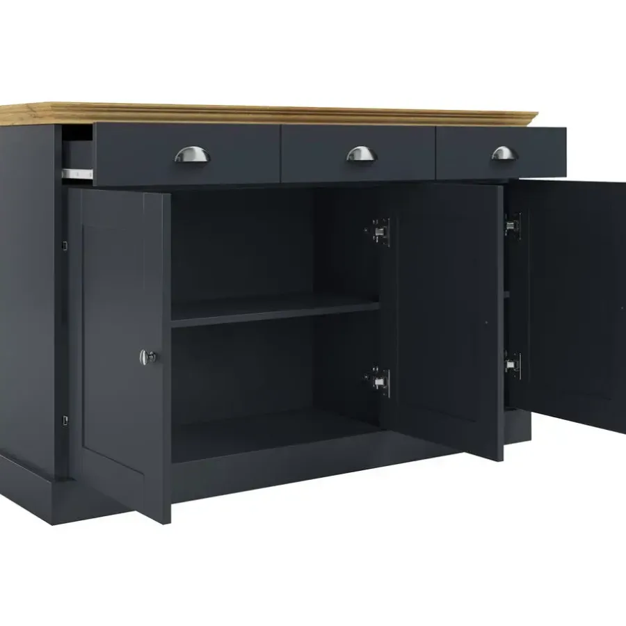 Dressoirs-Loft24 Motala - Dressoir met 3 deuren en 3 laden grijs