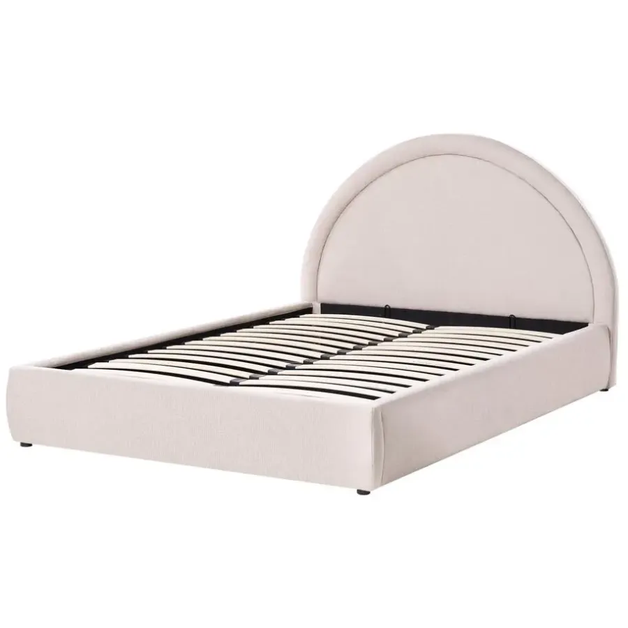 Leen Bakker MOUZON - Bed met opbergruimte - Lichtbeige - 140 x 200 cm - Stof
