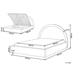 Twijfelaars-Leen Bakker MOUZON - Bed met opbergruimte - Beige - 140 x 200 cm - Stof