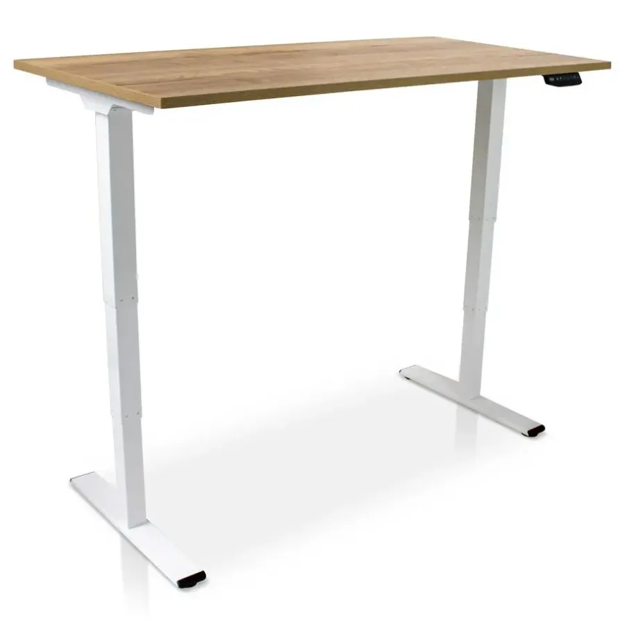 Zit-Sta-Bureaus-Lineaflex MRC MRC COMFORT elektrisch ARBO zit-sta bureau - 180x80cm - wit - robuust eiken