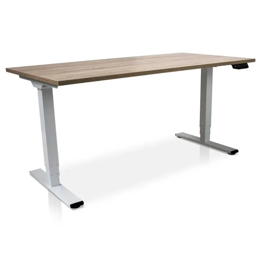 Zit-Sta-Bureaus-Lineaflex MRC MRC COMFORT elektrisch ARBO zit-sta bureau - 160x80cm - wit - midden eiken