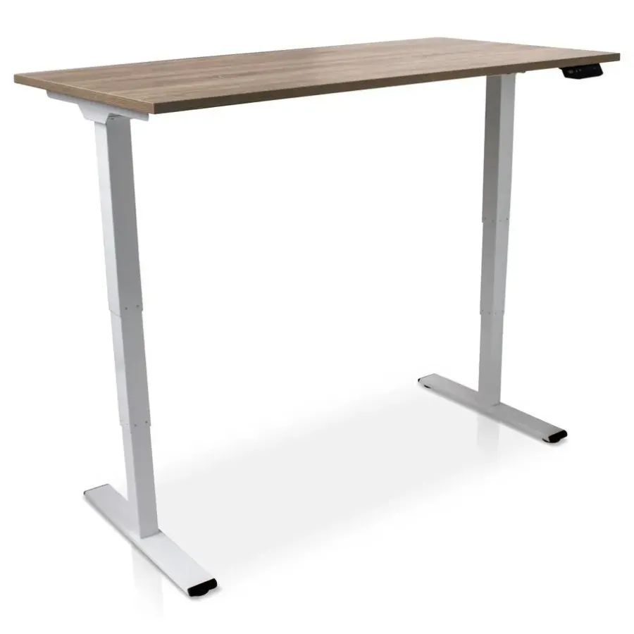 Zit-Sta-Bureaus-Lineaflex MRC MRC COMFORT elektrisch ARBO zit-sta bureau - 160x80cm - wit - midden eiken