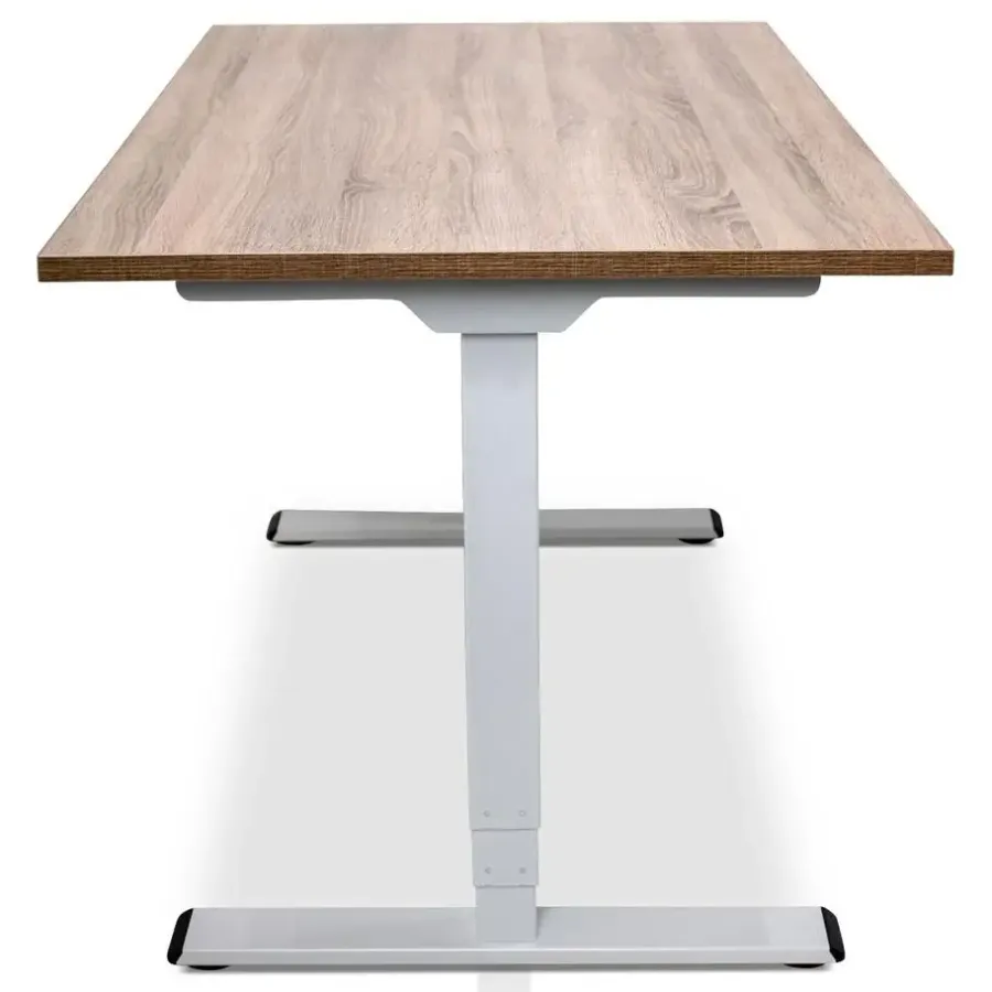 Lineaflex MRC MRC COMFORT elektrisch ARBO zit-sta bureau - 140x80cm - wit - midden eiken