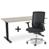 Zit-Sta-Bureaus-MRC COMFORT Set - Zit-sta bureau + stoel - 160x80 - midden eiken