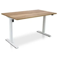 Zit-Sta-Bureaus-Lineaflex MRC MRC EASY elektrisch ARBO zit-sta bureau - 140x80cm - wit - robuust eiken