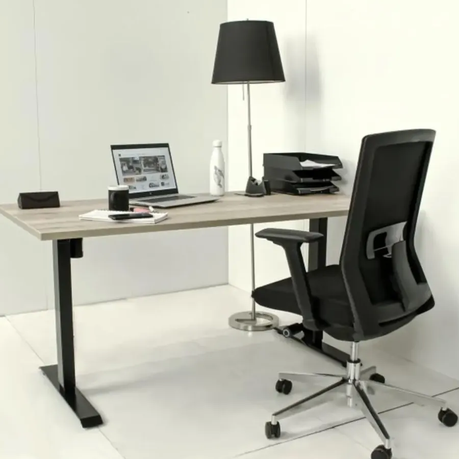 MRC EASY Set - Zit-sta bureau + bureaustoel - 140x80 - robuust eiken