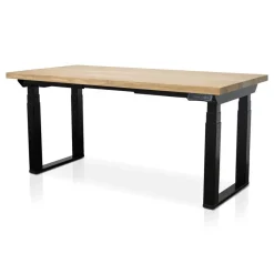 Zit-Sta-Bureaus-Lineaflex MRC MRC PRO Solid zit-sta bureau massief eiken blad 140x80 zwart NEN-EN527