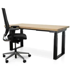 Zit-Sta-Bureaus-Lineaflex MRC MRC PRO Solid zit-sta bureau massief eiken blad 140x80 zwart NEN-EN527