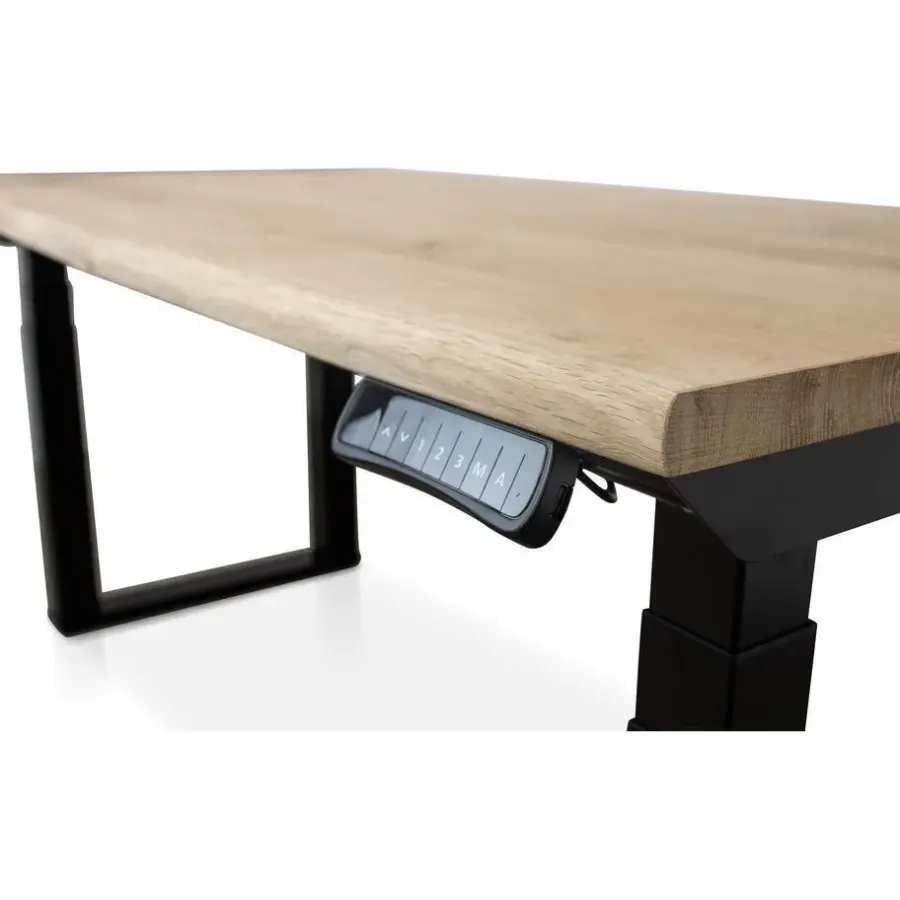 Lineaflex MRC MRC PRO Solid zit-sta bureau massief boomstamblad 180x90 zwart NEN-EN527