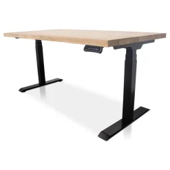 Lineaflex MRC MRC Zit-sta bureau massief eiken blad 180x90 zwart frame NEN-EN 527