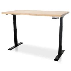 Lineaflex MRC MRC Zit-sta bureau massief eiken blad 180x90 zwart frame NEN-EN 527