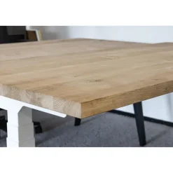 Lineaflex MRC MRC Zit-sta bureau massief eiken blad 180x90 zwart frame NEN-EN 527