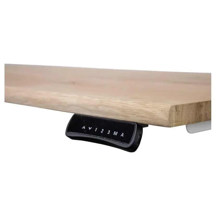Zit-Sta-Bureaus-Lineaflex MRC MRC Zit-sta bureau massief boomstam blad 140x80 wit frame NEN-EN 527
