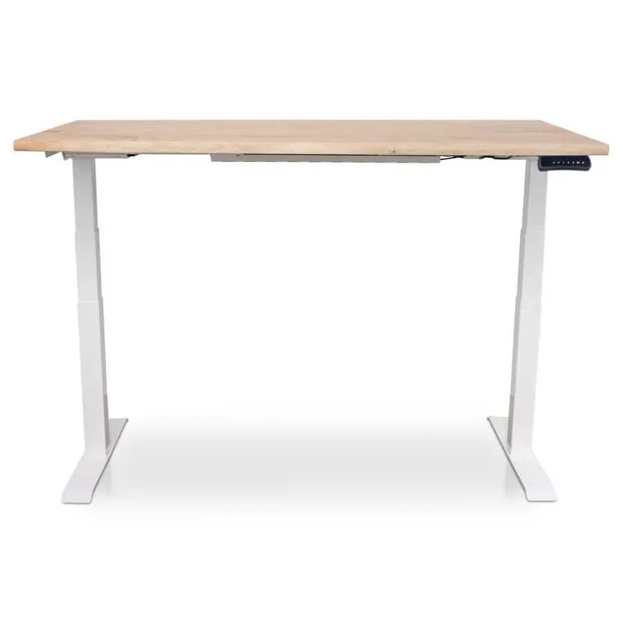 Lineaflex MRC MRC Zit-sta bureau massief boomstam blad 180x90 wit frame NEN-EN 527