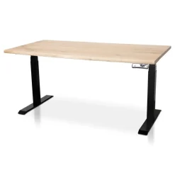 Zit-Sta-Bureaus-Lineaflex MRC MRC Zit-sta bureau massief boomstamblad 120x80 zwart frame NEN-EN 527