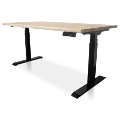 Zit-Sta-Bureaus-Lineaflex MRC MRC Zit-sta bureau massief boomstamblad 120x80 zwart frame NEN-EN 527
