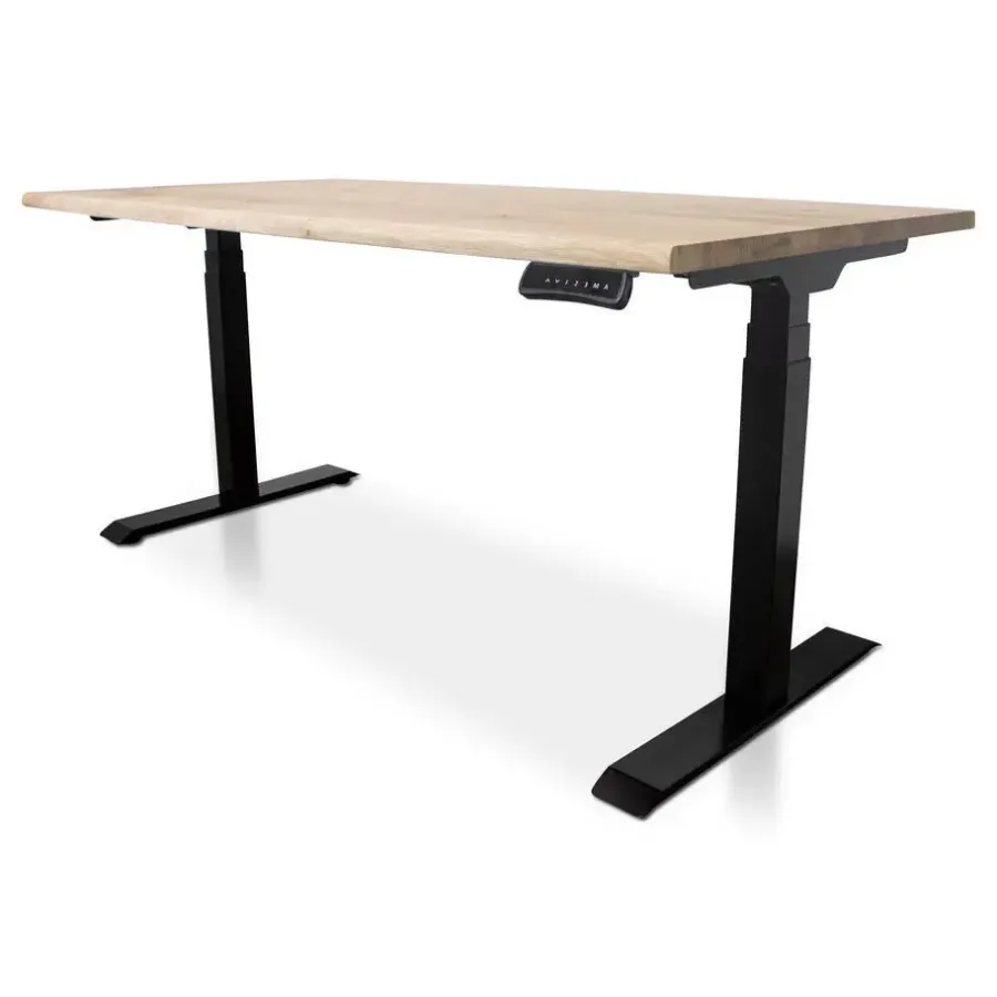 Zit-Sta-Bureaus-Lineaflex MRC MRC Zit-sta bureau massief boomstamblad 120x80 zwart frame NEN-EN 527