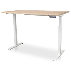 Zit-Sta-Bureaus-Lineaflex MRC MRC Zit-sta bureau massief boomstam blad 120x80 wit frame NEN-EN 527