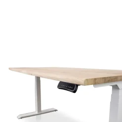 Zit-Sta-Bureaus-Lineaflex MRC MRC Zit-sta bureau massief boomstam blad 120x80 wit frame NEN-EN 527