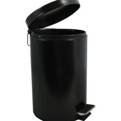 Prullenbakken-MSV badkamer/toilet pedaalemmer - zwart - 12 liter - 25 x 40 cm
