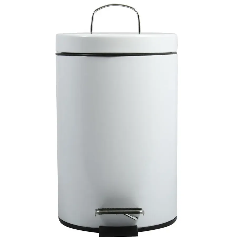 MSV badkamer/toilet pedaalemmer - wit - 3 liter - 17 x 25 cm