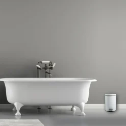 MSV badkamer/toilet pedaalemmer - wit - 3 liter - 17 x 25 cm