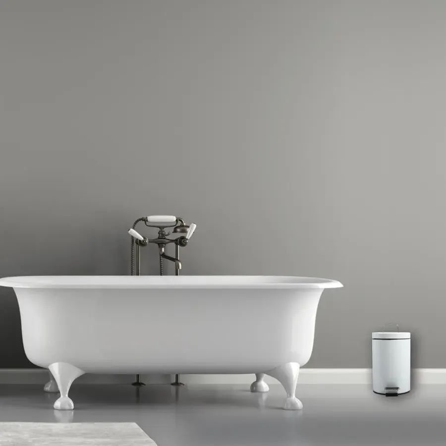 MSV badkamer/toilet pedaalemmer - wit - 3 liter - 17 x 25 cm