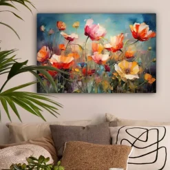 Schilderijen-MuchoWow Canvas Schilderij 90x60cm Bloemen Watercolor Kunst