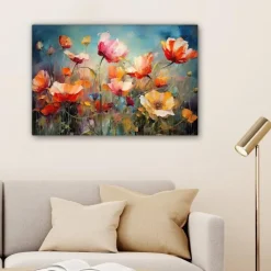 Schilderijen-MuchoWow Canvas Schilderij 90x60cm Bloemen Watercolor Kunst