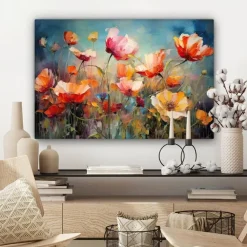 Schilderijen-MuchoWow Canvas Schilderij 90x60cm Bloemen Watercolor Kunst