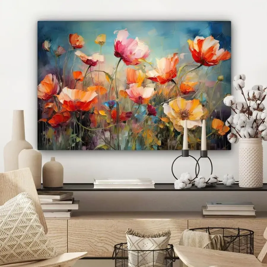 Schilderijen-MuchoWow Canvas Schilderij 90x60cm Bloemen Watercolor Kunst