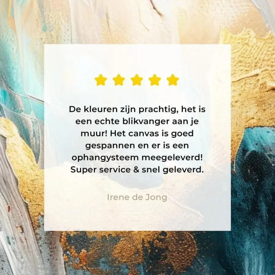 Schilderijen-MuchoWow Canvas Schilderij 90x60cm Abstract Kunst Gold Blauw