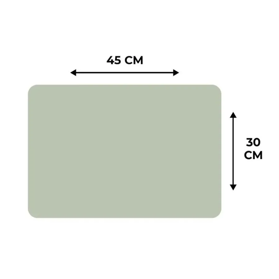 MuchoWow Placemat (6stuks) 45x30cm Mintgroen Effen kleur
