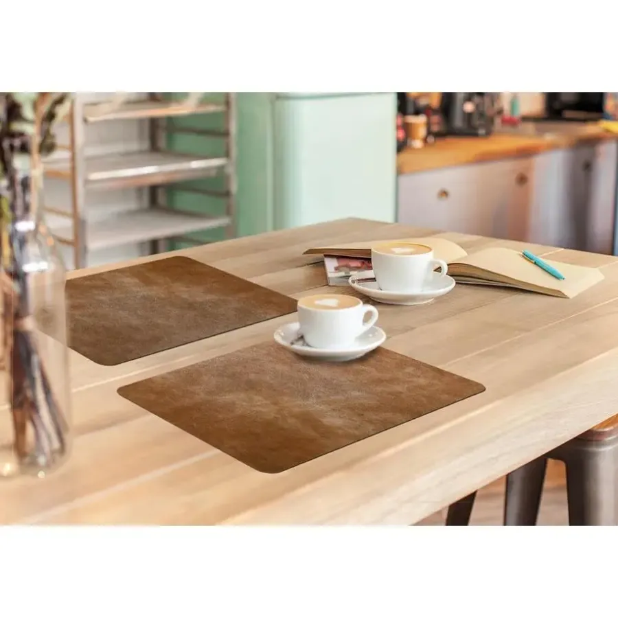 Placemats-MuchoWow Placemat (6stuks) 45x30cm Leer Structuur Lederlook