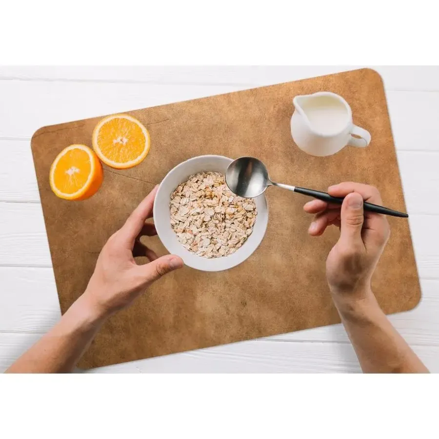 Placemats-MuchoWow Placemat (6stuks) 45x30cm Leer Structuur Lederlook