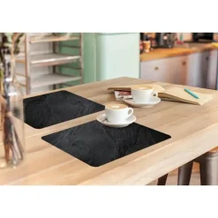 Placemats-MuchoWow Placemat (6stuks) 45x30cm Beton Zwart Industrieel