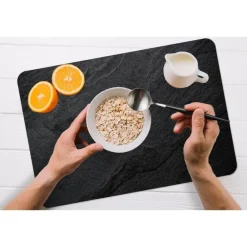 Placemats-MuchoWow Placemat (6stuks) 45x30cm Beton Zwart Industrieel